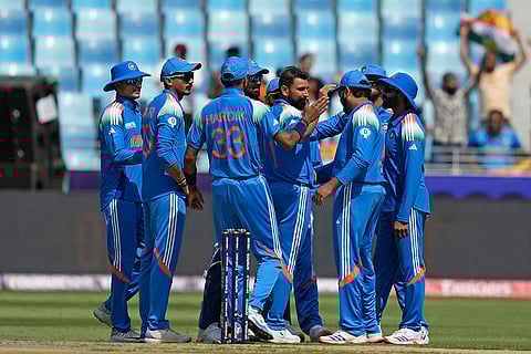 Champions Trophy 2025 Match 2, IND vs BAN: Mohammed Shami celebrates after the dismissal of Bangladesh's Soumya Sarkar