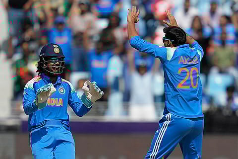 Champions Trophy 2025 Match 2, IND vs BAN: Axar Patel celebrates after the dismissal of Bangladesh's Mushfiqur Rahim