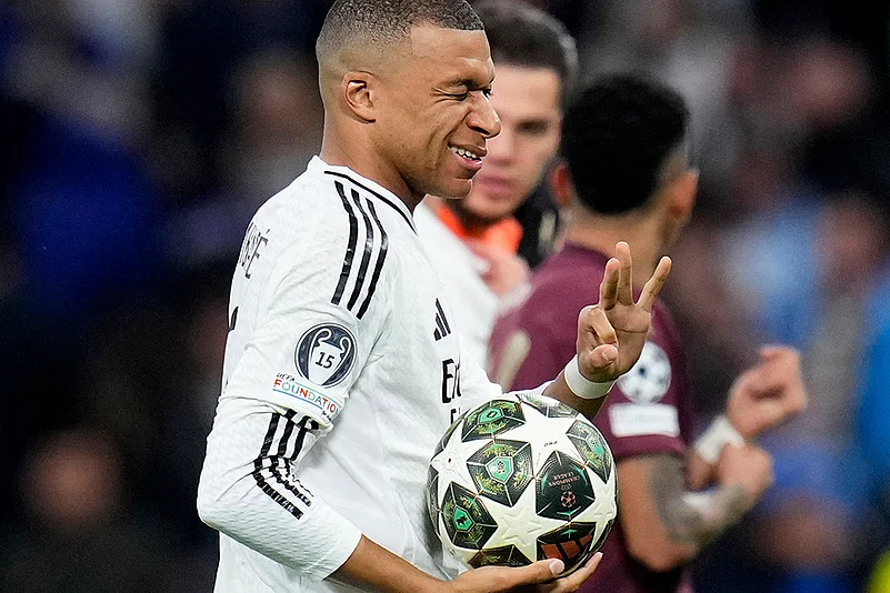 UEFA Champions League playoff second leg soccer Real Madrid and Manchester City: Kylian Mbappe