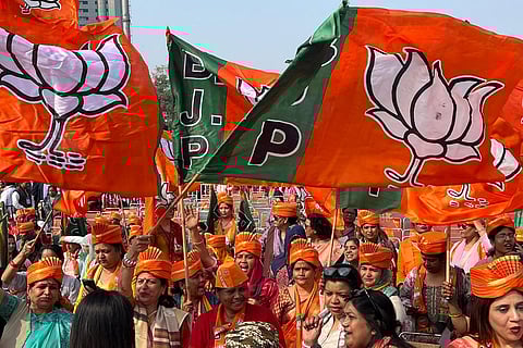 Delhi govt. swearing-in ceremony: BJP supporters gather at the Ramlila Maidan