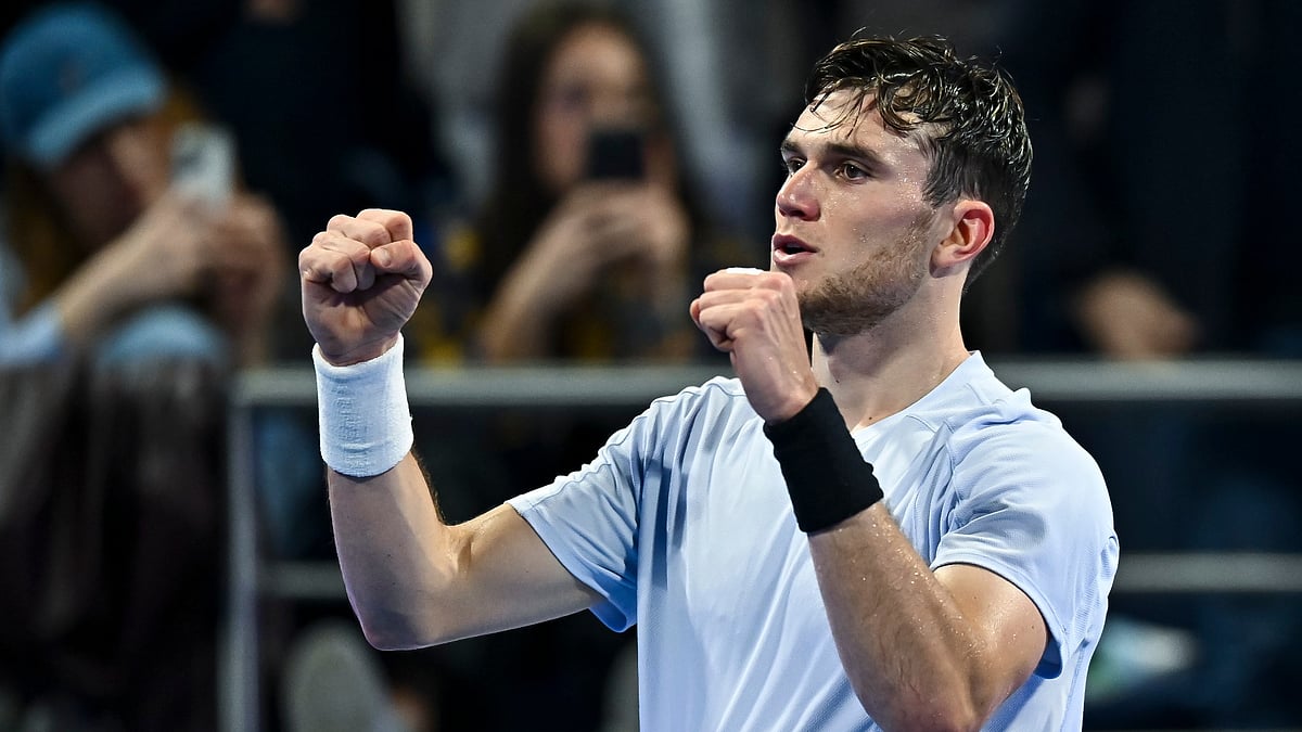 Jack Draper celebrates his semi-final win