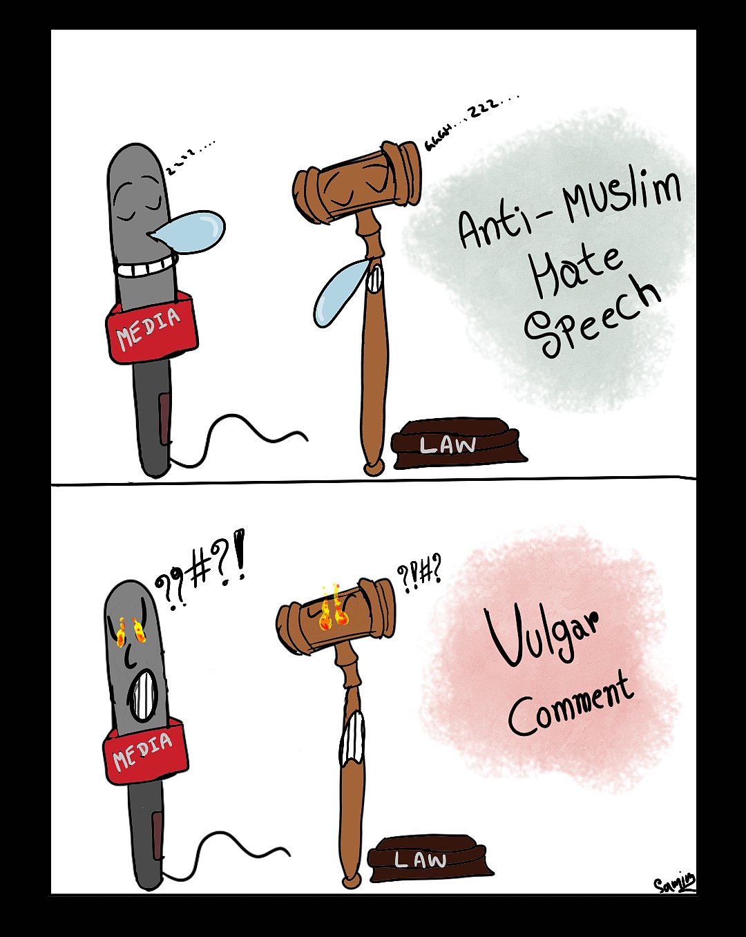 Samim Akter Sheikh : Independent political cartoonist Samim Akter Sheik uses drawing to express sentiments about the current state of democracy, law and religious bias in India.