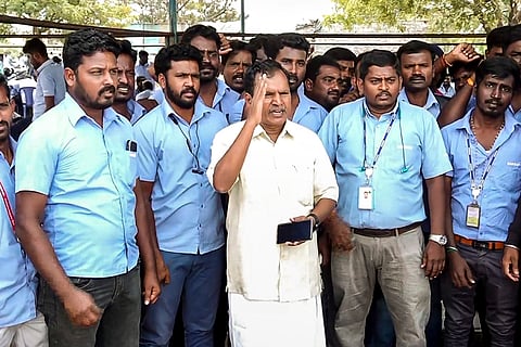 SIWU members protest in TN's Kanchipuram