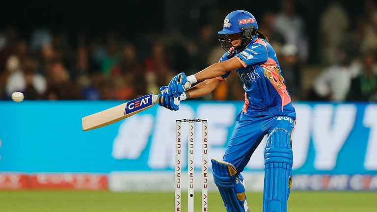Harmanpreet Kaur in action for Mumbai Indians in Bengaluru - X/WPL