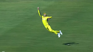 Screengrab : Alex Carey takes a brilliant catch.