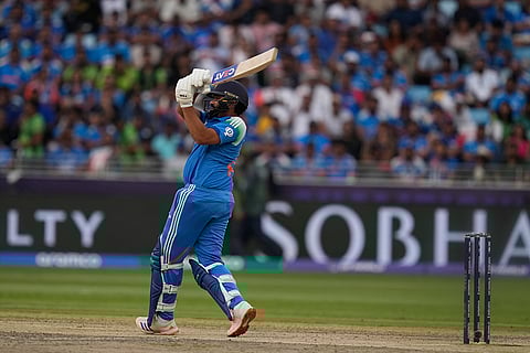 ICC Champions Trophy, IND vs PAK: India's captain Rohit Sharma plays a shot