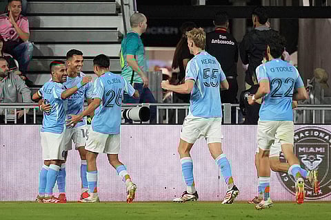 Inter Miami Vs New York City: New York City FC forward Alonso Martinez celebrates after scoring his side's second goal