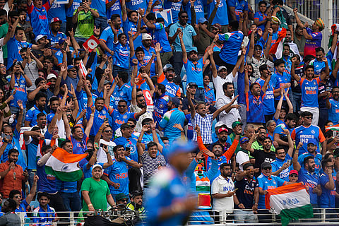 ICC Champions Trophy, IND vs PAK: Indian fans celebrates the wicket of Pakistan's Saud Shakeel