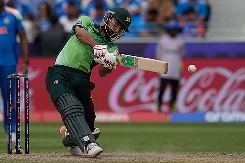 ICC Champions Trophy, IND vs PAK: Pakistan's Khushdil Shah plays a shot