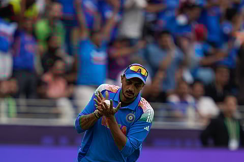 ICC Champions Trophy, IND vs PAK: India's Axar Patel takes the catch to get Pakistan's Saud Shakeel