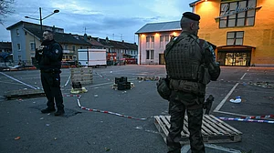 | Photo: Getty Images : France Knife Attack: 1 Dead After Stabbing In Mulhouse; President Macron Condemns 'Islamist Terror Act'