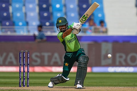 ICC Champions Trophy, IND vs PAK: Babar Azam plays a shot