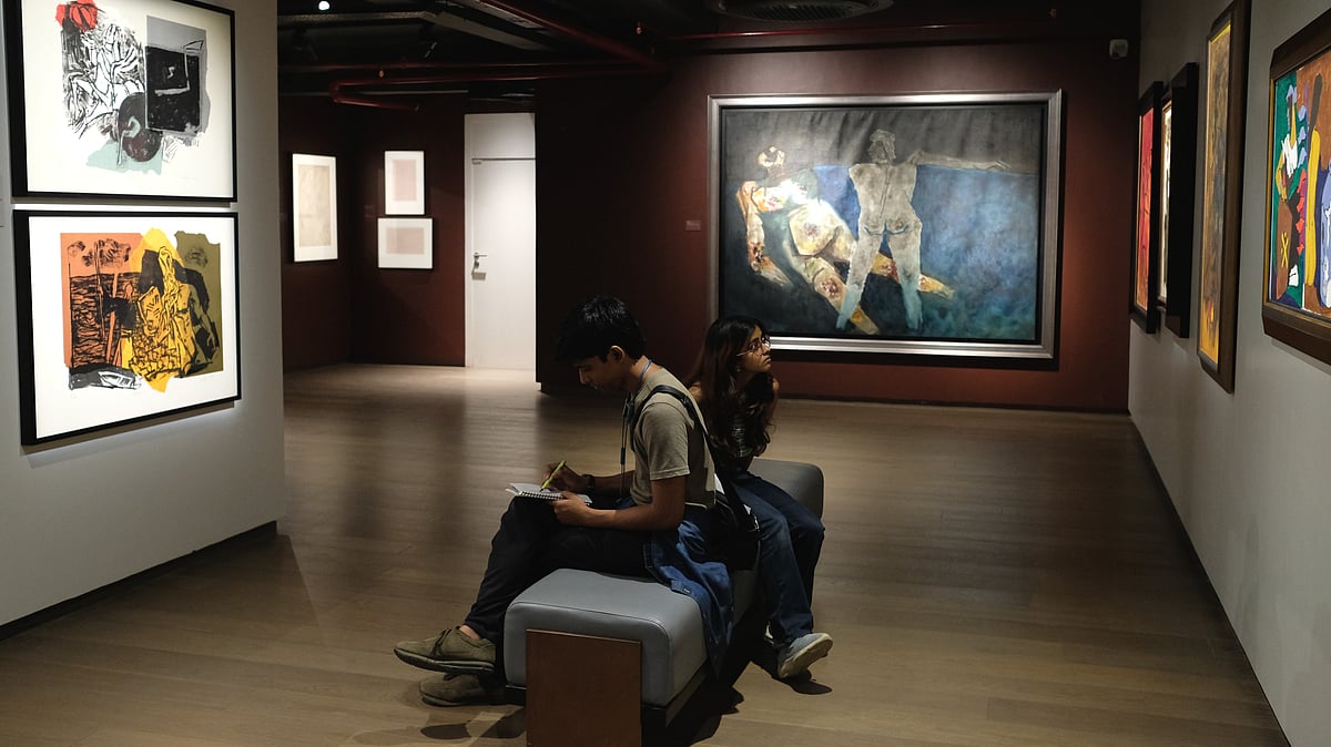 Photo by Animikh Chakrabarty                                                                                                                                                                                                                                                            : Husain: The Timeless Modernist exhibition at DAG 