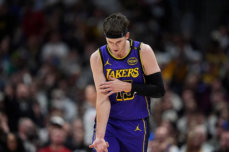 NBA Basketball 2024-25 Los Angeles Lakers vs Denver Nuggets game: Austin Reaves