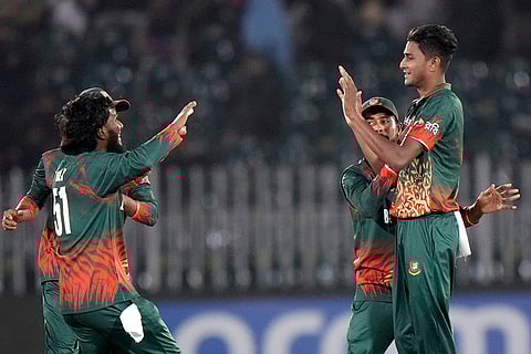 ICC Champions Trophy, BAN vs NZ: Bangladesh's Nahid Rana celebrates Kane Williamson's wicket