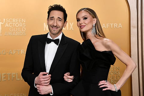 SAG Awards 2025: Adrien Brody, left, and Georgina Chapman