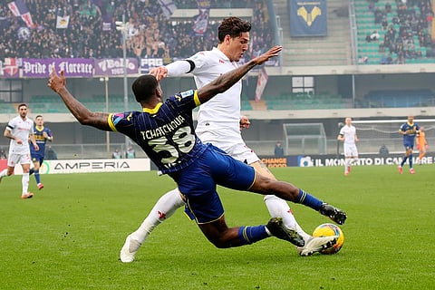 Spanish La Liga Soccer Match: Fiorentina vs Hellas Verona