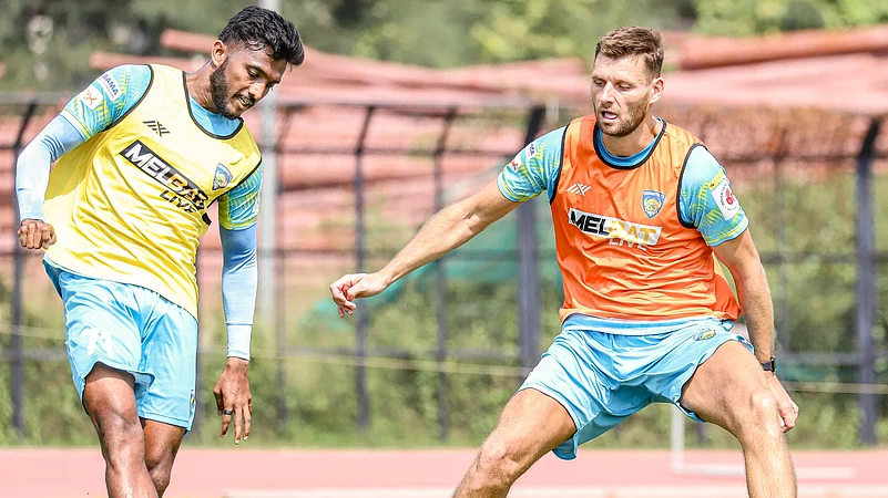 Chennaiyin FCs Farukh Choudhary and Ryan Edwards