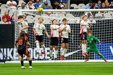 SheBelieves Cup, Colombia vs Japan: Colombia midfielder Leicy Santos takes a free kick