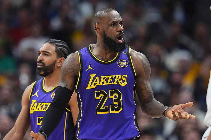 NBA Basketball 2024-25 Los Angeles Lakers vs Denver Nuggets game: LeBron James