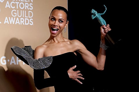SAG Awards 2025: Zoe Saldana poses in the press room