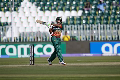 ICC Champions Trophy, BAN vs NZ: Bangladesh's Tanzid Hasan plays a shot