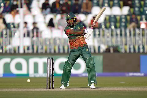 ICC Champions Trophy, BAN vs NZ: Bangladesh's Jaker Ali plays a shot