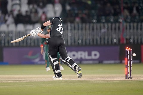 ICC Champions Trophy, BAN vs NZ: New Zealand's Will Young is bowled out