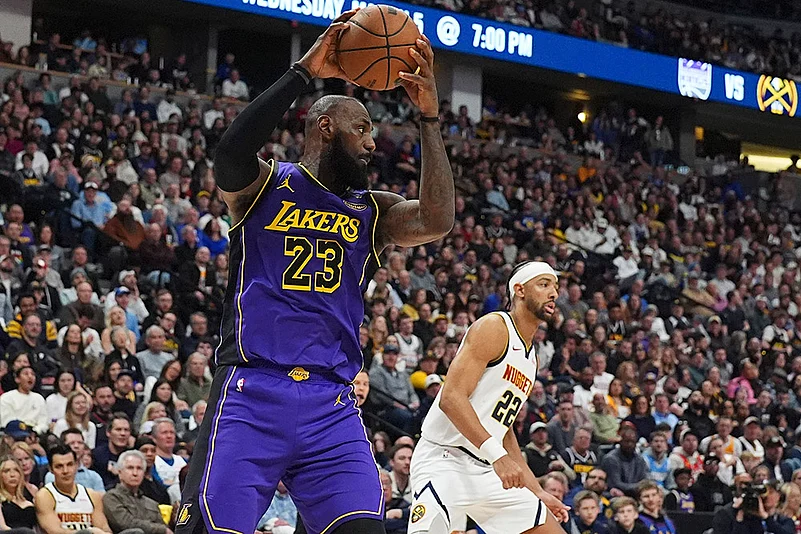 NBA Basketball 2024-25 Los Angeles Lakers vs Denver Nuggets game: LeBron James