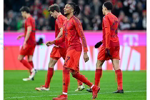 Bundesliga 2024-25, Bayern vs Eintracht: Michael Olise of Munich celebrates scoring