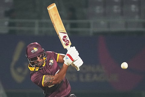 Masters League Cricket, West Indies Vs Australia: WI Masters' Lendl Simmons plays a shot