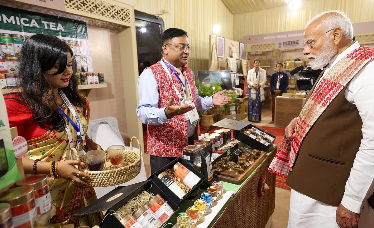 X/@narendramodi : PM Modi at an exhibition in Assam