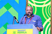 Kerala Industries Minister P Rajeev speaks at the concluding ceremony of Invest Kerala Summit
