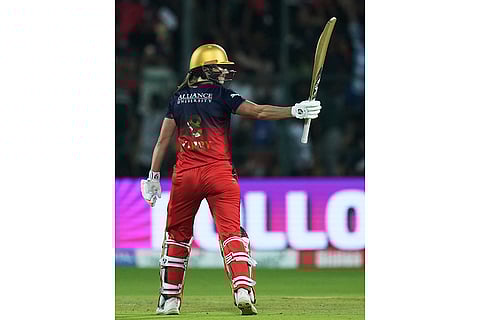WPL 2025, RCB vs UPW: Royal Challengers Bengaluru batter Ellyse Perry celebrates her half century