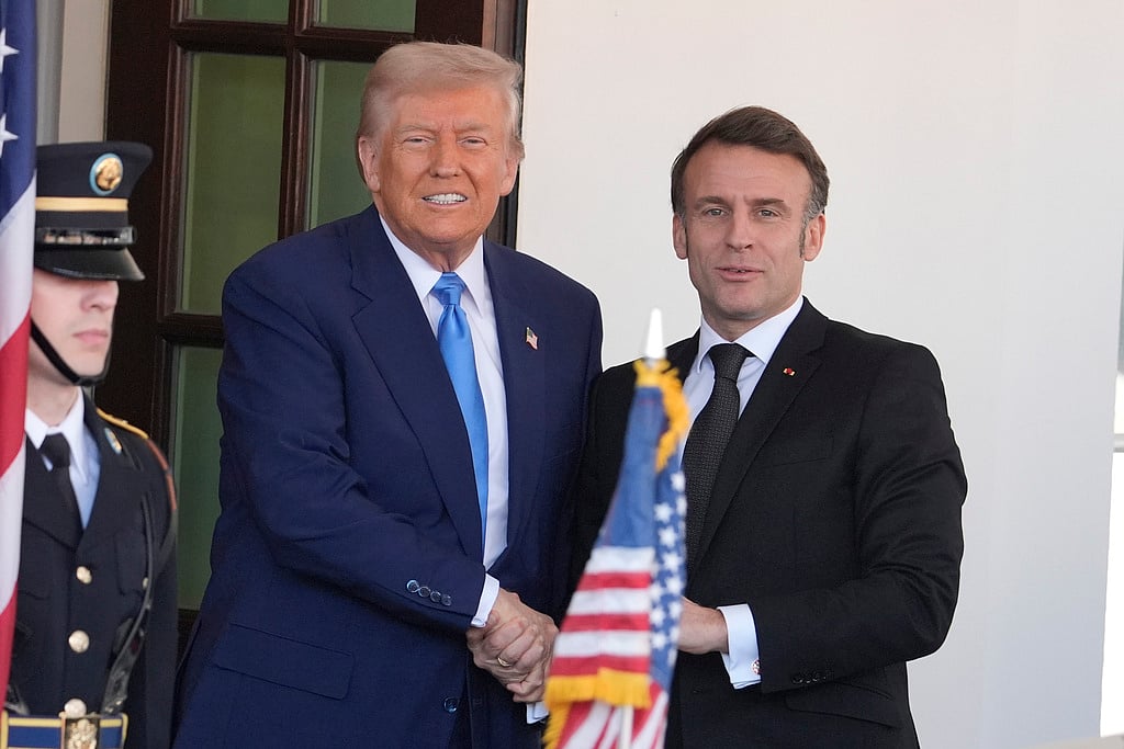 | Photo: AP : French President Macron meets US President Donald Trump