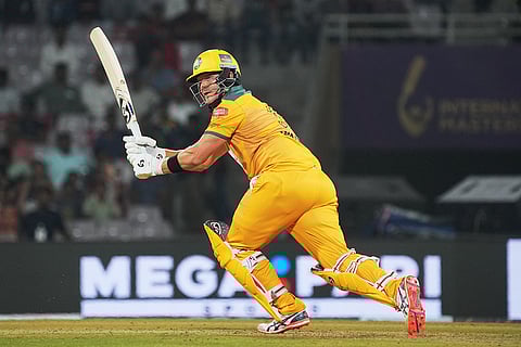 Masters League Cricket, West Indies Vs Australia: AUS Masters captain Shane Watson plays a shot