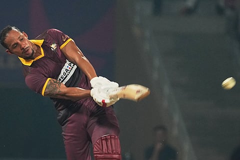 Masters League Cricket, West Indies Vs Australia: WI Masters' Lendl Simmons plays a shot