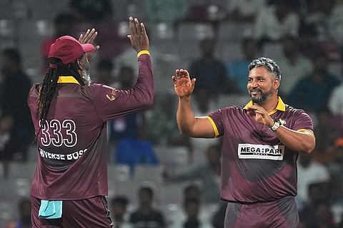 Masters League Cricket, West Indies Vs Australia: WI Masters bowler Ravi Rampaul celebrates the wicket