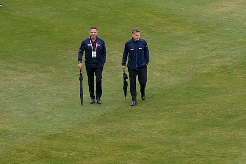 ICC Champions Trophy, AUS vs RSA: Umpires Richard Kettleborough and Chris Gaffaney examine the field