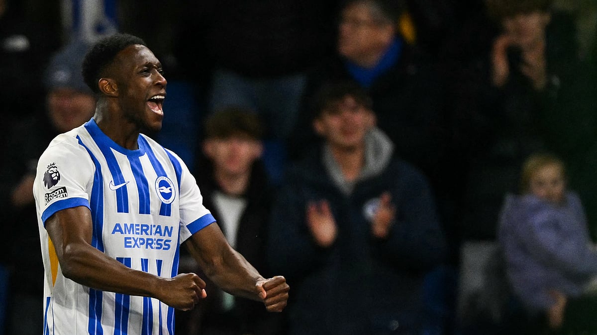 Danny Welbeck celebrates Tuesday's late winner for Brighton
