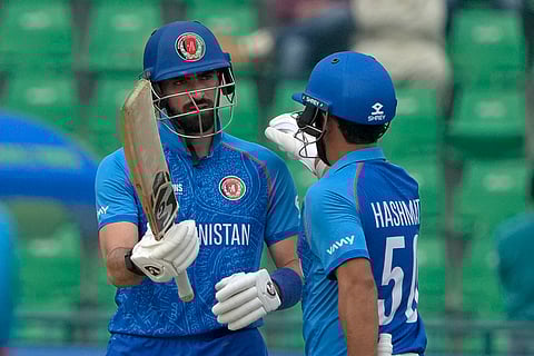 ICC Champions Trophy, AFG vs ENG: Afghanistan's Ibrahim Zadran celebrates after scoring fifty