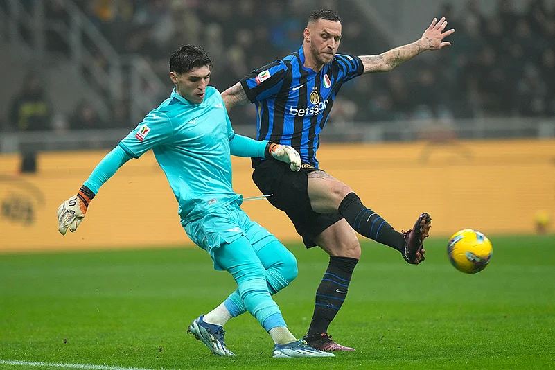 Coppa Italia 2024-25 Italy Soccer Italian Cup Inter Milan vs Lazio: Christos Mandas