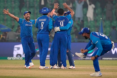 ICC Champions Trophy, AFG vs ENG: Azmatullah Omarzai and teammates celebrate after winning the match