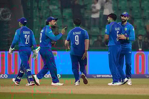 ICC Champions Trophy, AFG vs ENG: Afghanistan's Fazalhaq Farooqi celebrates after taking the wicket of England's Jofra Archer