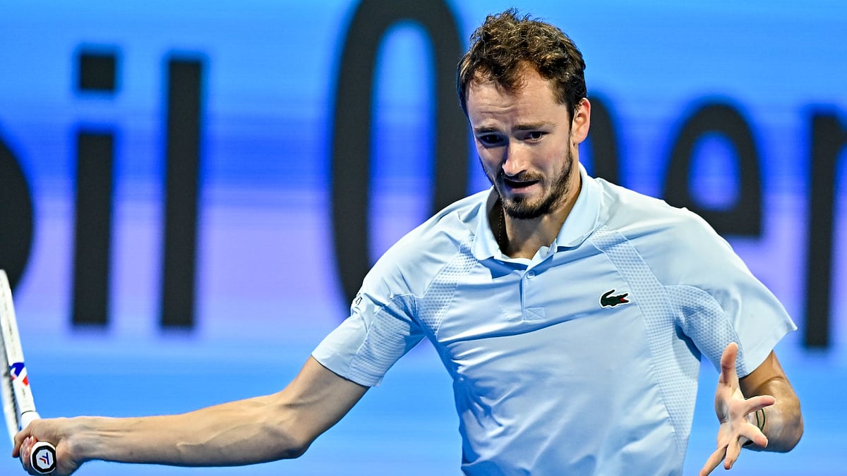 Medvedev just about dealt with the ferocity of his opponent's serve