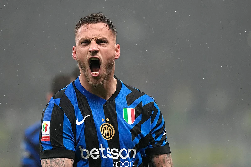 Coppa Italia 2024-25 Italy Soccer Italian Cup Inter Milan vs Lazio: Marko Arnautovic