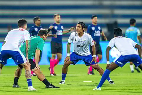 ISL 2024-25 BFC vs CFC: Bengaluru FC players in the pre-match drill