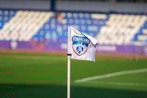 ISL 2024-25 BFC vs CFC: The Sree Kanteerava Stadium is marked with a Bengaluru FC corner flag