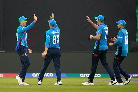 ICC Champions Trophy, AFG vs ENG: England's Tom Banton celebrates after taking the catch of Afghanistan's Azmatullah Omarzai