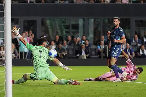 CONCACAF Champions Cup: Inter Miami forward Luis Suarez, right, scores a goal
